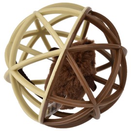 EVTSCAN Interactive Cats Toy, Pet Cat Prisoner Mouse Ball Puzzle Toy Sisal Ball Funny Cat Molars Claw(Brown)