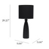 Simple Designs LT2076-BLK Alsace Ceramic Ribbed Bottle Table Lamp, Black