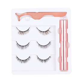 5D False Eyelashes Complete Makeup Set for Magnetic Eyelashes with 3 Pairs of False Eyelashes, 1 Magnetic Liquid Eyeliner and 1 Tweezers (M3)