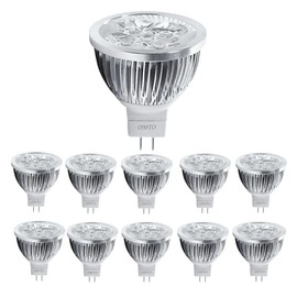 OMTO MR16/GU5.3 12V 4W LED Bulbs 40W Halogen Bulb Equivalent Spotlight Bulb for Landscape Light Office Home Improvement (White 6000K, 10pcs)