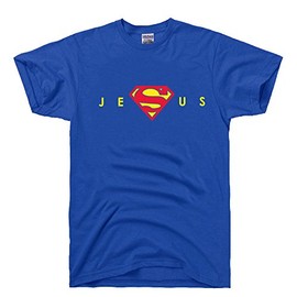 DIRTYRAGZ Men's Super Jesus Christ Homeboy Superstar T Shirt S Royal Blue