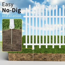 Vinyl Fence Panel 160''Wx28''H Lightweight Portable Fence Kit, White Decorative for Outdoor Garden Yard, Weather-Resistant & Low Maintenance, DIY for Porch Patio Pool Backyard