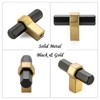 ASKANO 10 Pack T-bar Black and Gold Cabinet Knobs Matte