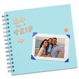 Remowith 8X8 Inch DIY Scrapbook Photo Album, Kraft Blank Paper Scrap Book 40 Pages Memory Book for Wedding Family, Light Blue