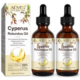 Cyperus Rotundus Oil - 100% Natural Cyperus Rotundus Oil for Hair Removal, Moisturising & Soothing, Pore Refining, Vegan Cyperus Oil Hair Removal 60 ml x 2 Packs