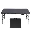 SculPong Folding Table 4ft Portable Fold-in-Half Plastic Table Black Foldable