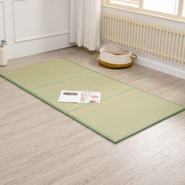 KITBRHOME KITBRHOME Tatami Mat (Twin 79" x 39" x 0.5"), Japanese Traditional Tatami Mattress, Natural Rush Grass Floor Tatami Futon Mattress for Sleeping, Sitting, Yoga, Relaxing (Twin)