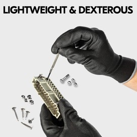 Vgo... 30Pairs Men's Safety Work Gloves,Coated Gardening Gloves,Dipping Gloves,Warehouse Gloves(Black,PU2103)