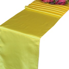 WELMATCH Camino de mesa de satén amarillo 5 piezas para decoración de banquetes de boda y eventos (amarillo, 5)