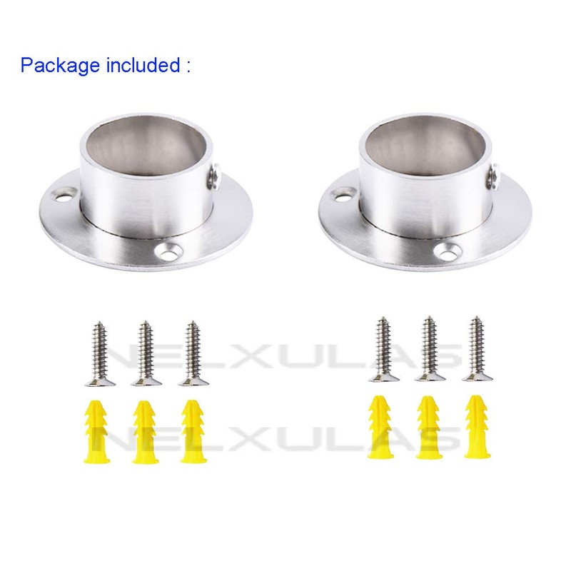NELXULAS Stainless Steel Heavy Duty Closet Rod Holder,Shower Curtain Rod