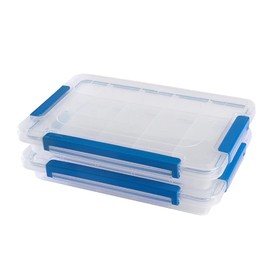 BangQiao 2 Pack Adjustable Plastic Divider Storage Box Container for Bead, Button, Small Parts, 15 Grids, Clear