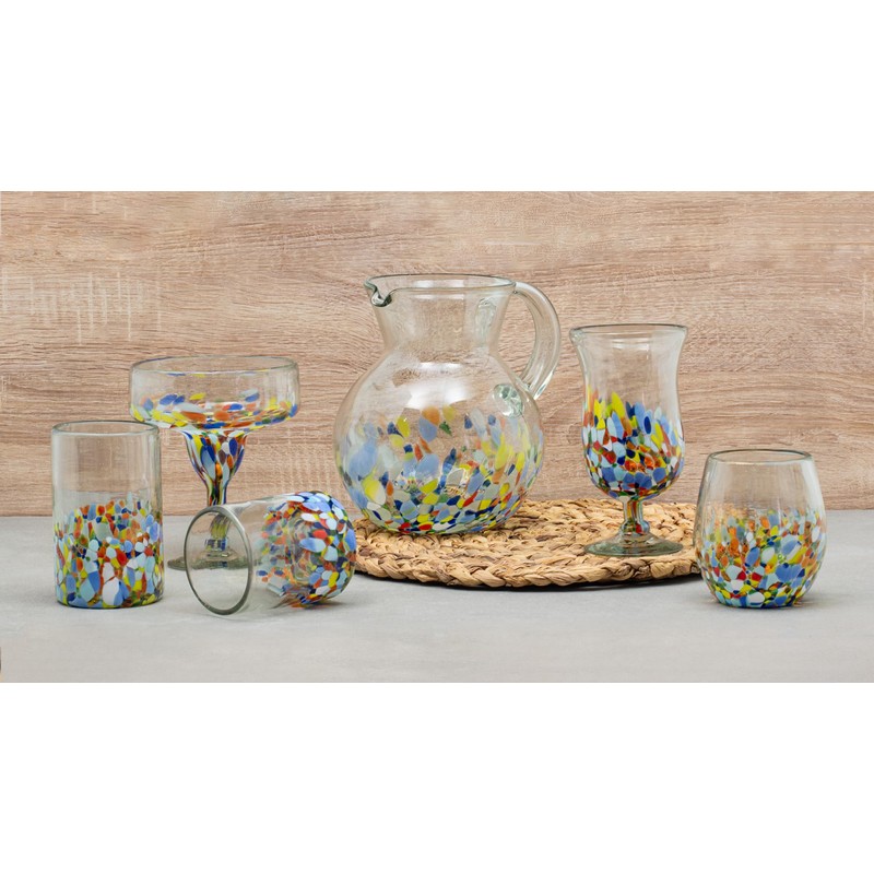 10 Strawberry Street Pueblo Mexican Glassware, Pitcher