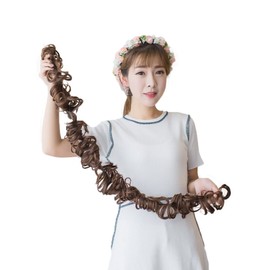 YJINCO YJWO001-dbrn Shichi-Go-San Hair Ornaments Wig, Curly Rope Wig, Bun Point Wig, Hair Extension, Curled Wig, Partial Wig, Hair Extension, Heat Resistant, Dark Brown