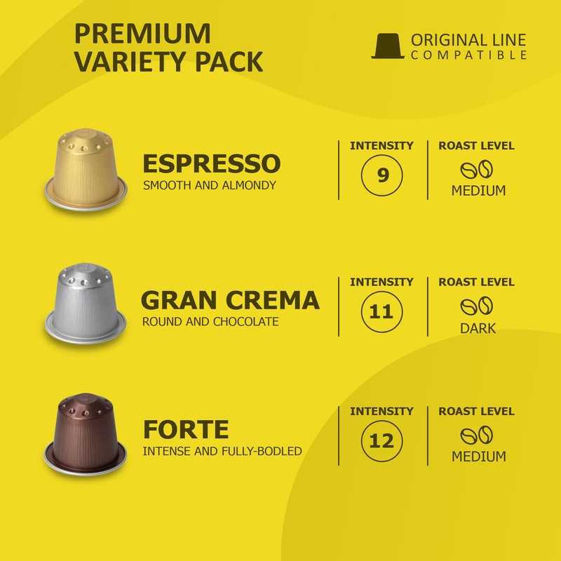 GIMOKA PREMIUM BLENDS Coffee Capsules Compatible with Nespresso Machines, 100