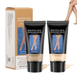 Leg Make-Up Waterproof, Waterproof Leg Make-Up, Waterproof Make-Up Cover Cream for Varicose Veins, Waterproof Primer for Body Make-Up, for Tattoo Cover (Light + Medium Brown)