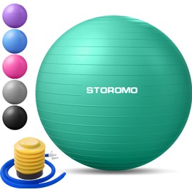 STOROMO Exercise Ball,Yoga Ball(with Exercise Tutorial)，Extra Thick Non-Slip,Holds 2500 lbs, Workout Ball for Pregnancy Birthing and Balance Stability (Green, 75cm/29.5in)