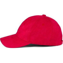 styleBREAKER 6 Panel Cap in Suede Look, Suede Look, Baseball Cap, Adjustable, Unisex 04023049, red