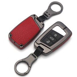 ontto Car Key Case for Skoda Superb A7 Kodiaq VW Magotan Passat B8 CC Tiguan MK2 Jetta Remote Control Cover Zinc Alloy Key Case Key Cover Key Protection Case Black Red C
