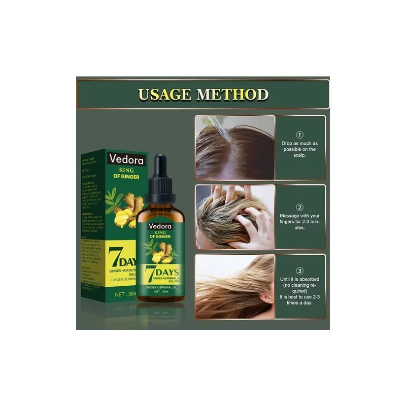 Sérum Para El Crecimiento Del Cabello, Aceite De Jengibre Ve