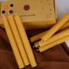 12 PCS Beeswax Taper Candles Hand Rolled - Smokeless Dripless