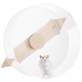 Niteangel Silent Hanging Hamster Wheel - Dual-Bearing Quiet Spinning Acrylic Exercise Wheel for Hamsters Gerbils Hedgehogs Rats Sugar Gliders and Other Small Pets (M)