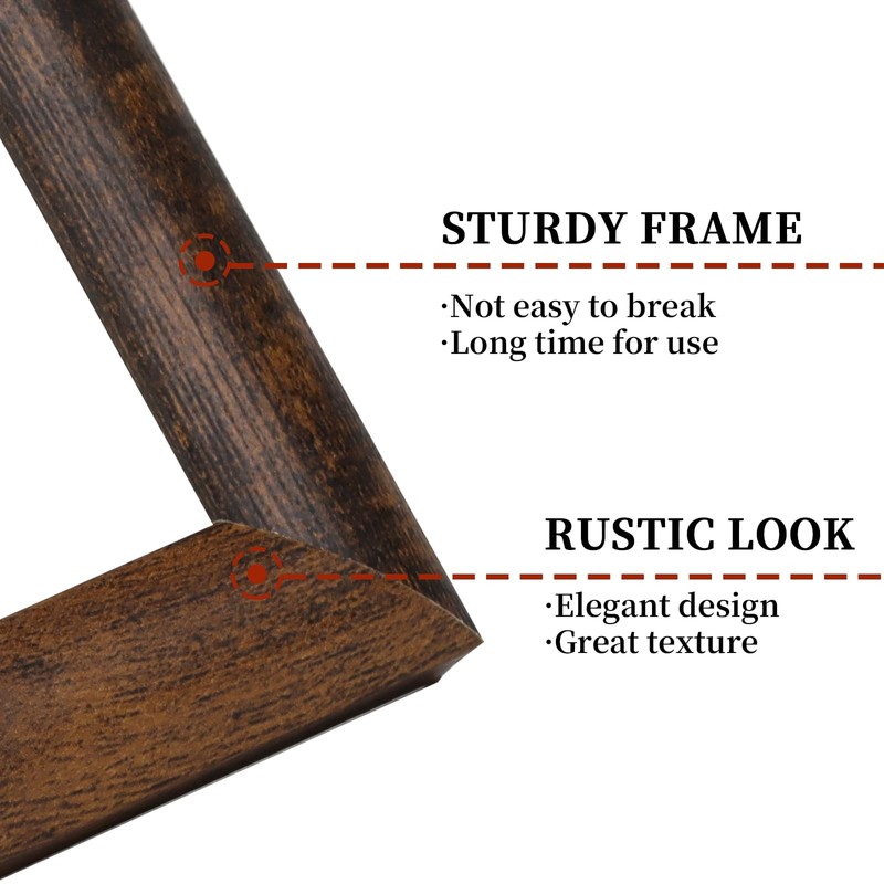 AEVETE Picture Frame 8x10 Dark Brown Photo Frames Rustic for