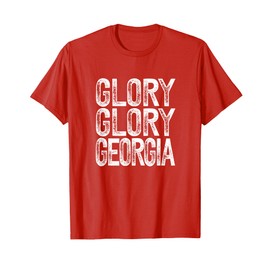 Georgia fans fight song cute Glory white on red T-Shirt