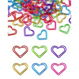 YETOOME 105 Pcs Heart Paper Clips, Cute Love Shaped Paper Clips Metal Paper Clips Bookmarks for Students, Kids, Teachers (6 Colors)
