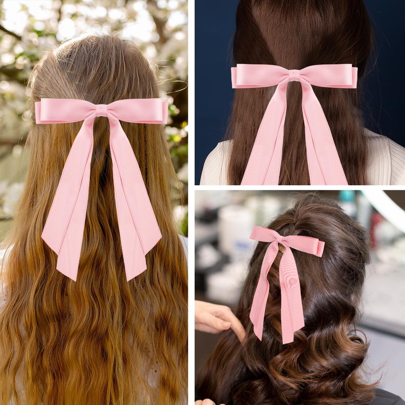 Pack of 2 Hair Bow, Women's Tassel Ribbon Bow, Long