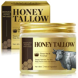 MGDYSS Tallow Honey Balm for Face, Beef Tallow for Skin, Natural Moisturizing Balm, with Beeswax & Honey, Nourishing Skincare for Face, Body & Hands, Non-Greasy Formula, 100% Natural Ingredients, 2oz