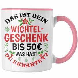 Trendation - Secret Santa Gift for 50 Euro Cup Secret Santa for Women Colleagues Gnome Cup Scrap Secret Santa Scrap Gnomes (Pink)