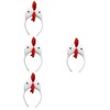 Healvian 4pcs Cartoon Rooster Headband Funny Animal Costume Accessory for