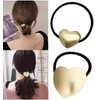 Herbeluemily Hair Rubber Hair Accessories, Antique Gold, Heart, Gold Set