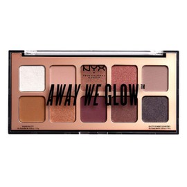 NYX Professional Makeup Away We Glow Shadow Palette, High-Quality Eyeshadow Palette, 10 Intense Colours, High Coverage, 10 x 1.0 g, Lovebeam 01