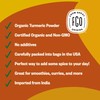 FGO Organic Turmeric Powder w/Curcumin, 8oz Resealable Pouch, USDA Organic