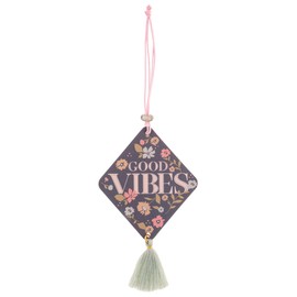 Karma, Shaped Air Fresheners, Essential Oil Diffuser for Cars, Home & Office - Colorful Decorative Hanging Air Freshener with Tassel, Good Vibes