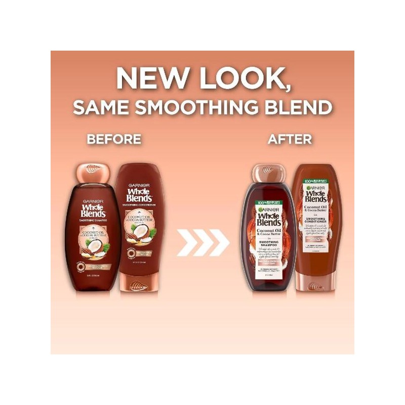 Garnier Whole Blends 코코넛 스무딩 샴푸 컨디셔너 세트 22 fl