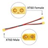 2Pcs XT60 Parallel Battery Connector Cable 1FT, 12AWG 1 Male
