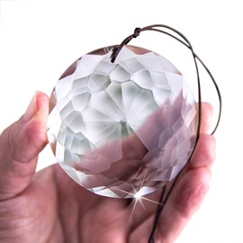 Hanging Chandelier Crystals Prisms Clear Chandelier Crystals Flower of Life Prisms Suncatcher Window Hanging Ornament Crafts(75MM)