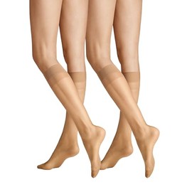 Hudson Simply Shine 15 Women's Knee Socks 2-Pack Pressure-free Waistband Make-Up 0019 35-38, beige
