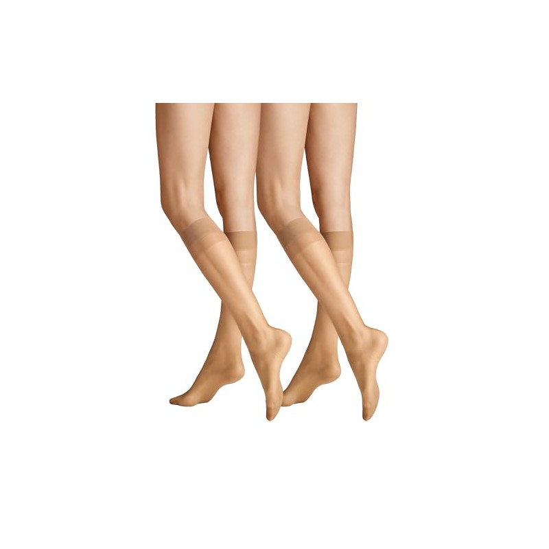 Hudson Simply Shine 15 Women's Knee Socks 2-Pack Pressure-free Waistband