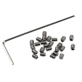 LUORNG 25pcs 4-40 x 1/8" Allen Head Hex Hexagon Socket Set Screws Stainless Steel Cup Point Grub Screw Set Bolt with 1 Piece Hex Key Wrench