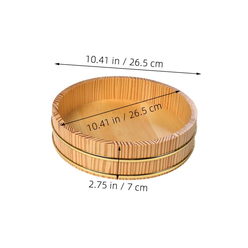 MAGICLULU Traditional Sushi Oke Japanese Wooden Sushi Rice Mixing Bowl