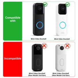 Upgrade Adjustable (30°to 145°) Doorbell Camera Mount for Blink Video Doorbell, No-Drill Mounting Kit Accessories for Blink Doorbell, Angle Mounting Bracket Wedge for Apartment, Renters-Black