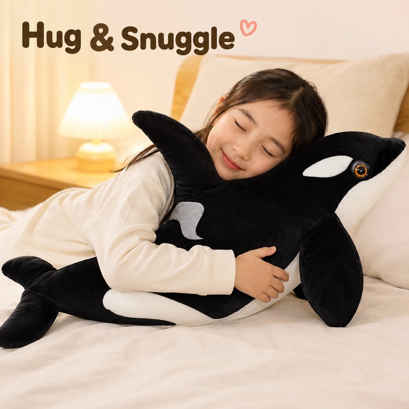 Orca Whale Plush Toy for Kids and Gifting - Lifelike