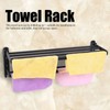 Household Bathroom Toilet Wall Mounted Folding Towel Rack Space Aluminum