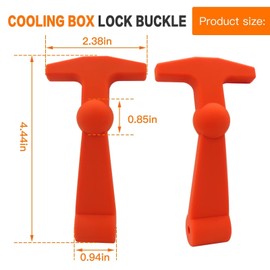 2024 Upgrade 4 Pack Orange Rubber Heavy Duty Cooler Latches for Y-ETI RTI-C Cooler Parts