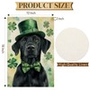 Wordatu Happy St. Patrick's Day Black Labrador Dog Garden Flag