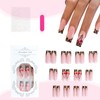 Kamize Nude Press on Nails French Fake Acrylic Nails Square