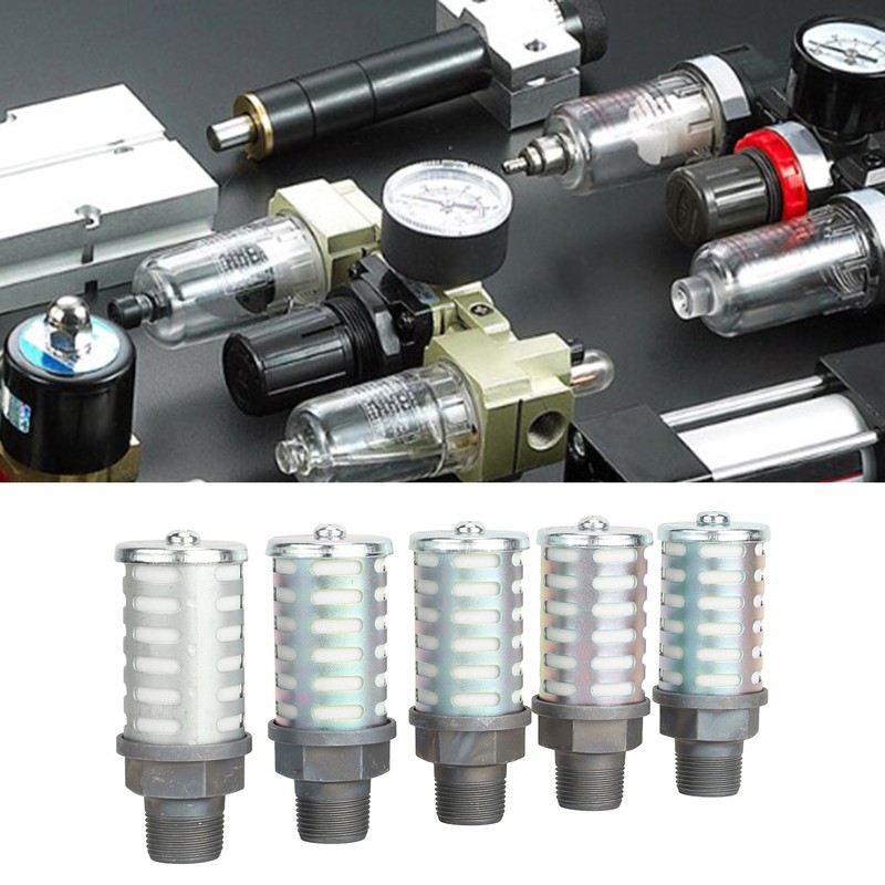 5Pcs Pneumatic Air Compressor Muffler High Pressure Resistant Air Exhaust